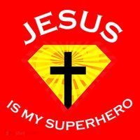 Jesus Is My Superhero Cute Powerful Christian Gift SUPER Santa Hat thumb 1
