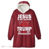 Jesus Is My Savior Trump Is Still My President Hooded Wearable Blanket thumb 0