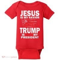 Jesus Is My Savior Trump Is Still My President Baby Bodysuit thumb 0