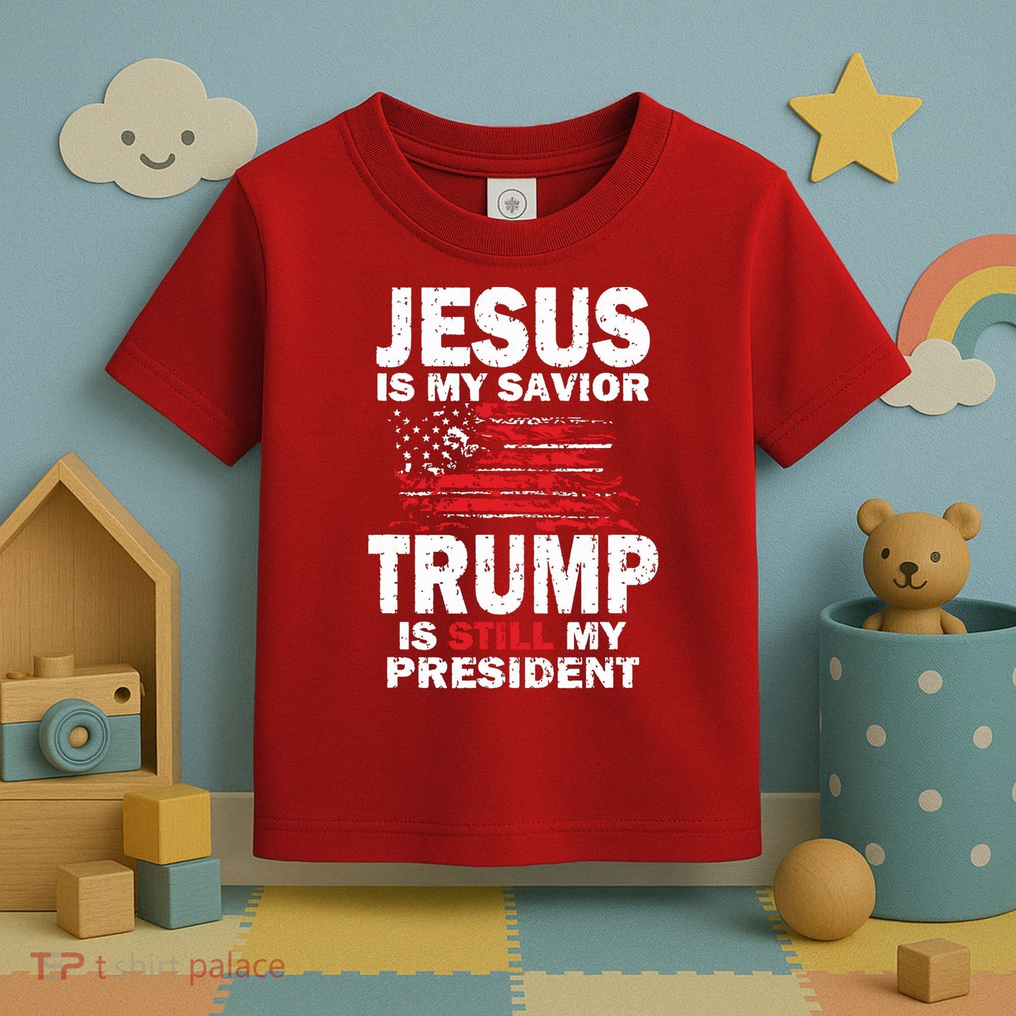 Jesus Is My Savior Trump Is Still My President Toddler T-Shirt