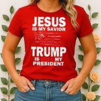 Jesus Is My Savior Trump Is Still My President Women's T-Shirt thumb 2