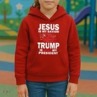 Jesus Is My Savior Trump Is Still My President Kids Hoodie thumb 3