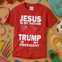 Jesus Is My Savior Trump Is Still My President Kids T-Shirt thumb 3
