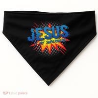 Jesus Is My Superhero Cute Powerful Christian Gift Comic USA-Made Doggie Bandana thumb 0