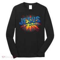 Jesus Is My Superhero Cute Powerful Christian Gift Comic Long Sleeve Shirt thumb 0