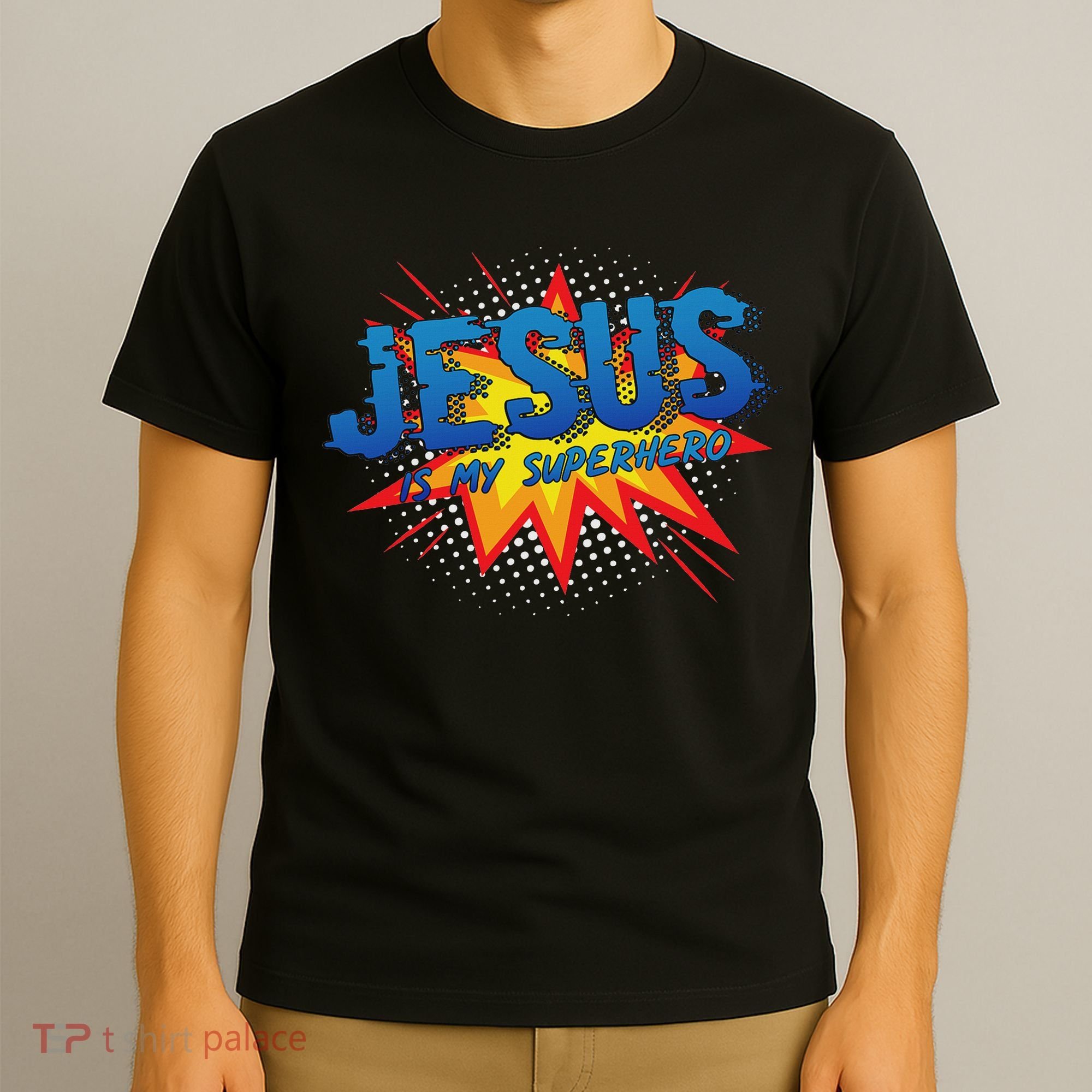 Jesus Is My Superhero Cute Powerful Christian Gift Comic T-Shirt