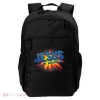 Jesus Is My Superhero Cute Powerful Christian Gift Comic Backpack thumb 0
