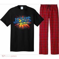 Jesus Is My Superhero Cute Powerful Christian Gift Comic Pajama Set thumb 0