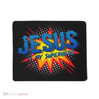 Jesus Is My Superhero Cute Powerful Christian Gift Comic Mousepad