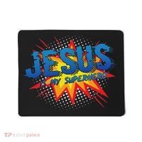 Jesus Is My Superhero Cute Powerful Christian Gift Comic Mousepad thumb 0