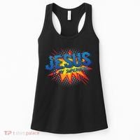 Jesus Is My Superhero Cute Powerful Christian Gift Comic Women's Tank Top thumb 0