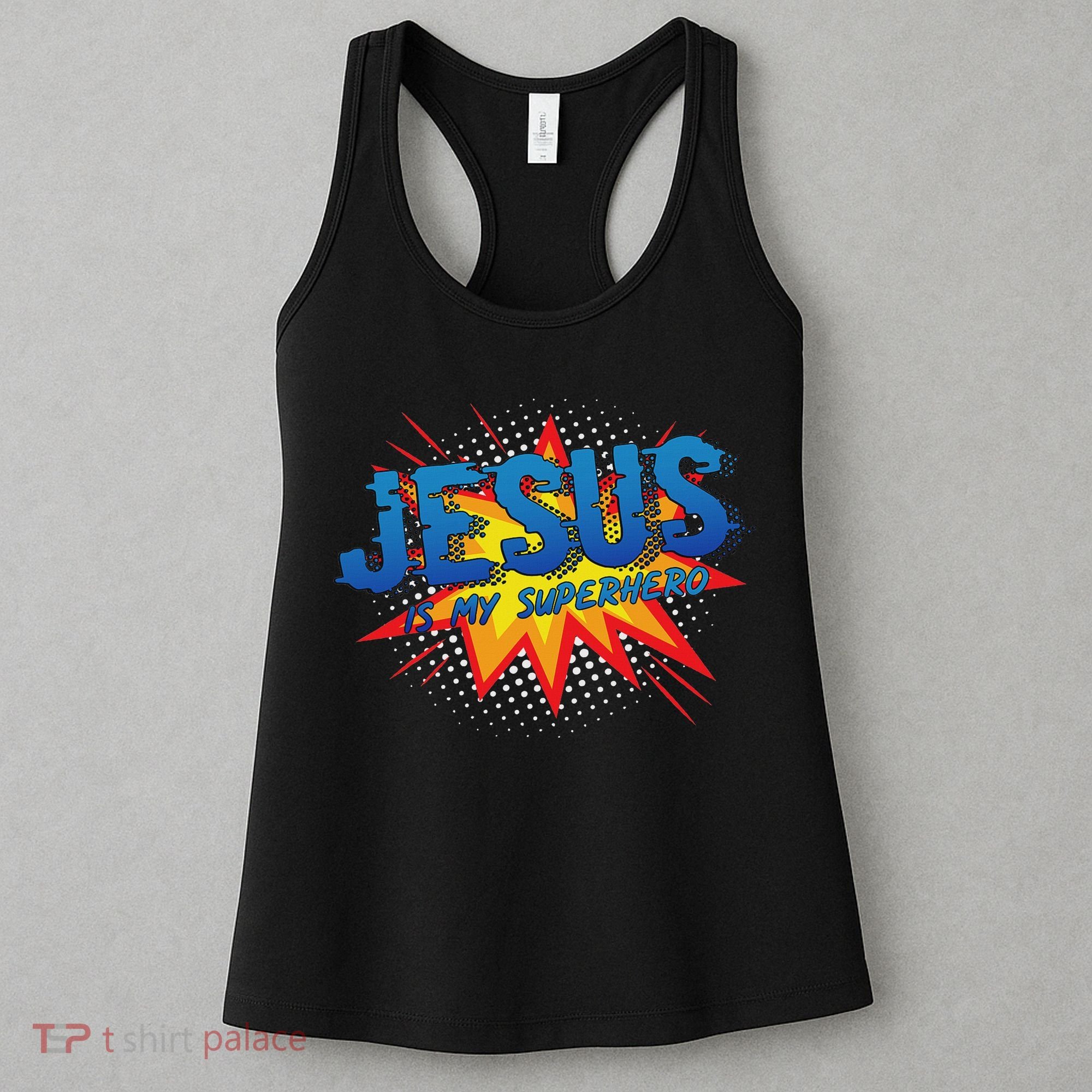 Jesus Is My Superhero Cute Powerful Christian Gift Comic Women's Tank Top