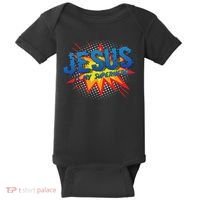 Jesus Is My Superhero Cute Powerful Christian Gift Comic Baby Bodysuit thumb 0