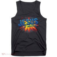 Jesus Is My Superhero Cute Powerful Christian Gift Comic Tank Top thumb 0