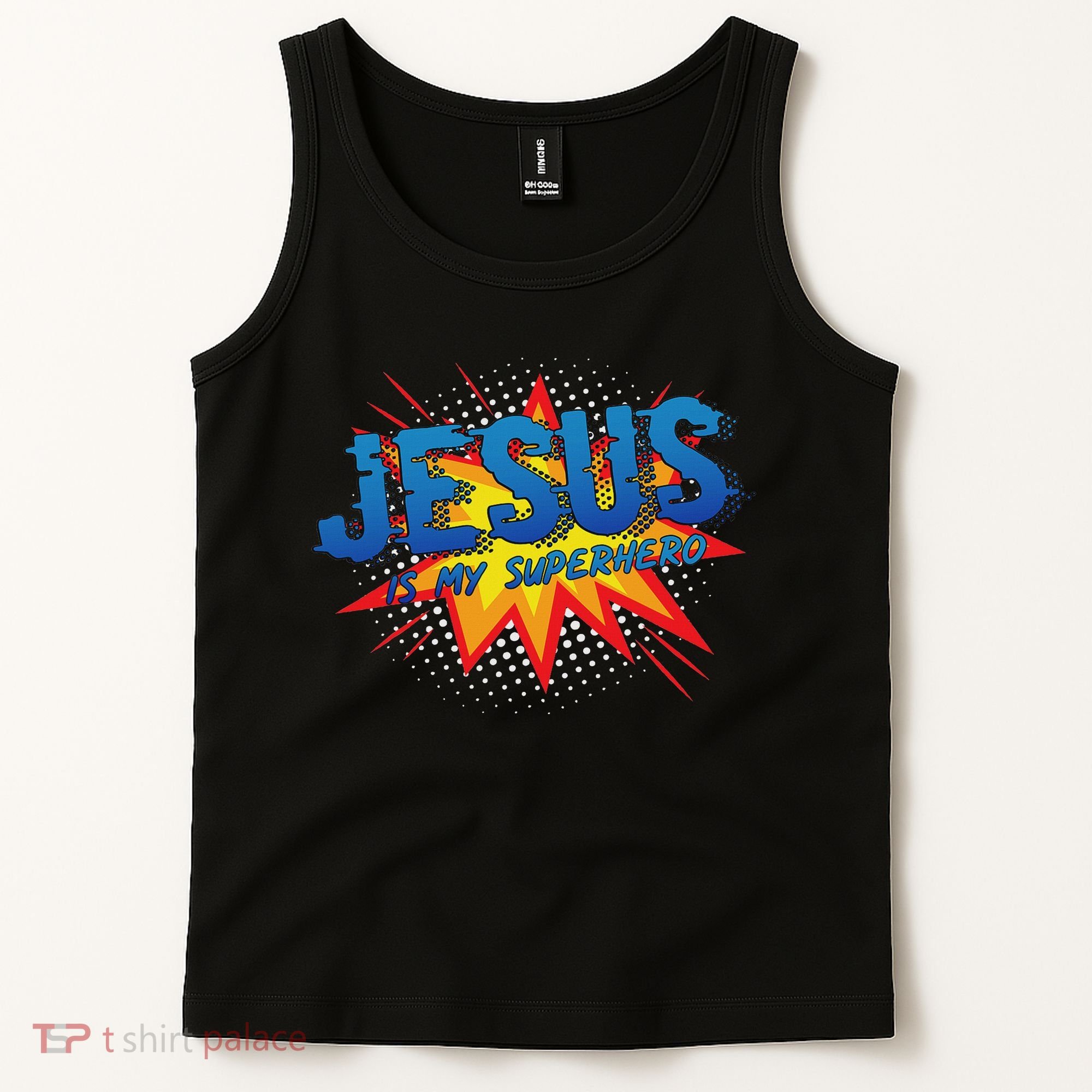 Jesus Is My Superhero Cute Powerful Christian Gift Comic Tank Top