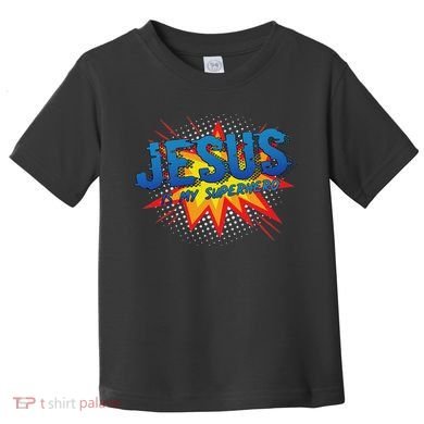 Jesus Is My Superhero Cute Powerful Christian Gift Comic Toddler T-Shirt
