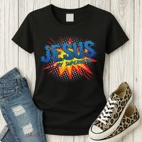 Jesus Is My Superhero Cute Powerful Christian Gift Comic Women's T-Shirt thumb 3
