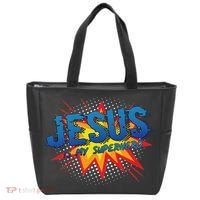 Jesus Is My Superhero Cute Powerful Christian Gift Comic Tote Bag thumb 0