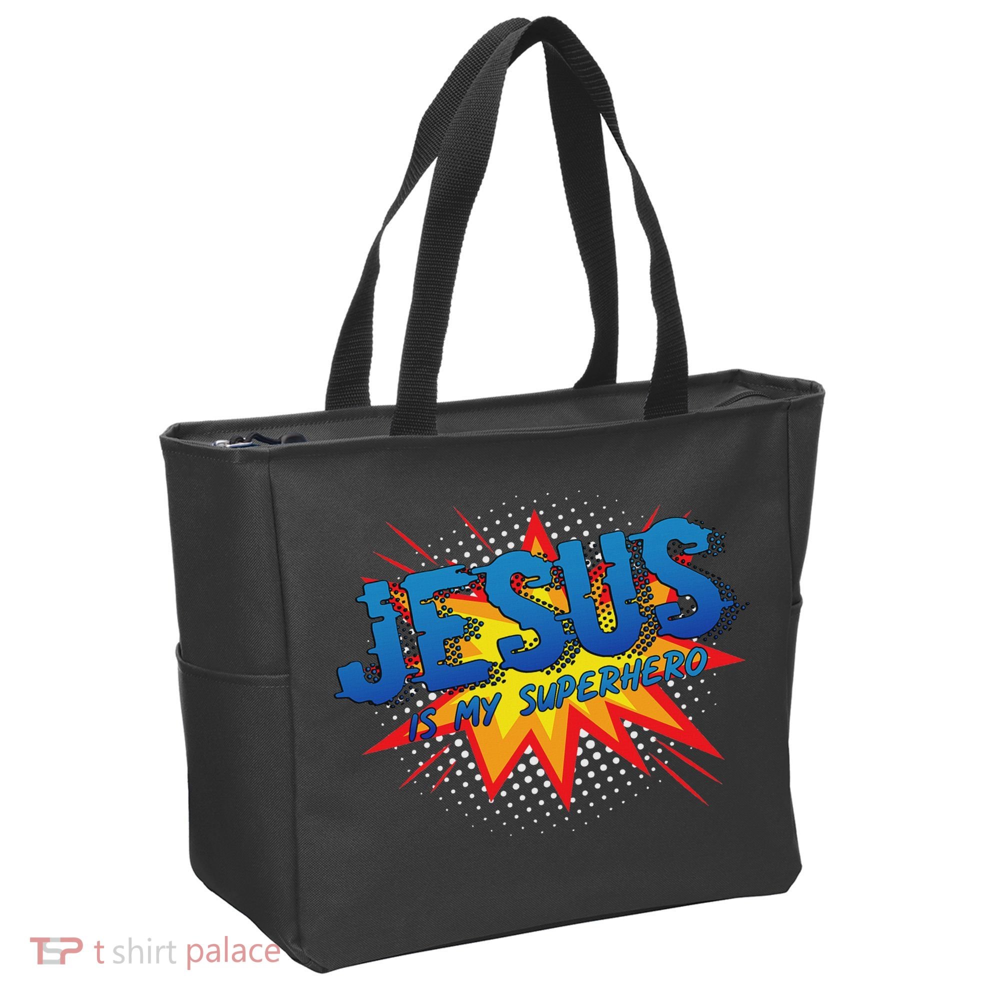 Jesus Is My Superhero Cute Powerful Christian Gift Comic Tote Bag