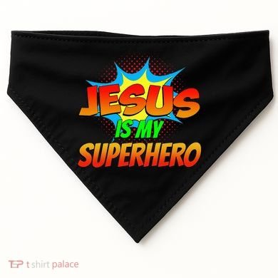 Jesus Is My Superhero Comic Book Christian Religious Easter USA-Made Doggie Bandana