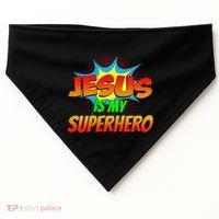 Jesus Is My Superhero Comic Book Christian Religious Easter USA-Made Doggie Bandana thumb 0