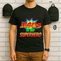 Jesus Is My Superhero Comic Book Christian Religious Easter T-Shirt thumb 6