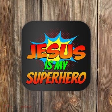 Jesus Is My Superhero Comic Book Christian Religious Easter Coaster