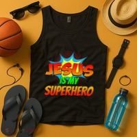 Jesus Is My Superhero Comic Book Christian Religious Easter Tank Top thumb 4