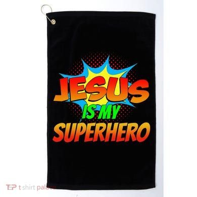 Jesus Is My Superhero Comic Book Christian Religious Easter Golf Towel