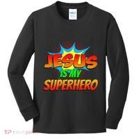 Jesus Is My Superhero Comic Book Christian Religious Easter Kids Long Sleeve Shirt thumb 0