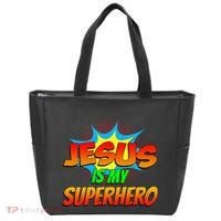 Jesus Is My Superhero Comic Book Christian Religious Easter Tote Bag thumb 0