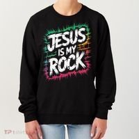 Jesus Is My Rock Biblical Christian Faith Women's Sweatshirt thumb 0