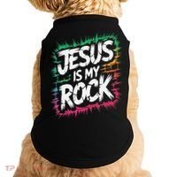 Jesus Is My Rock Biblical Christian Faith Doggie Tank thumb 0