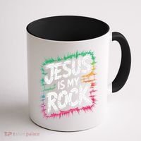 Jesus Is My Rock Biblical Christian Faith Coffee Mug thumb 1
