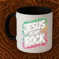 Jesus Is My Rock Biblical Christian Faith Coffee Mug thumb 2