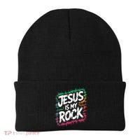 Jesus Is My Rock Biblical Christian Faith Beanie thumb 0