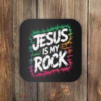 Jesus Is My Rock Biblical Christian Faith Coaster thumb 0