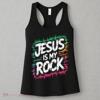 Jesus Is My Rock Biblical Christian Faith Women's Tank Top thumb 3