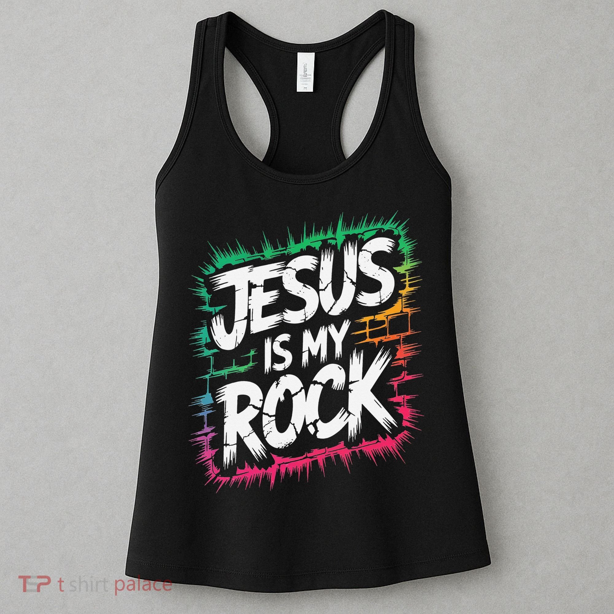 Jesus Is My Rock Biblical Christian Faith Women's Tank Top