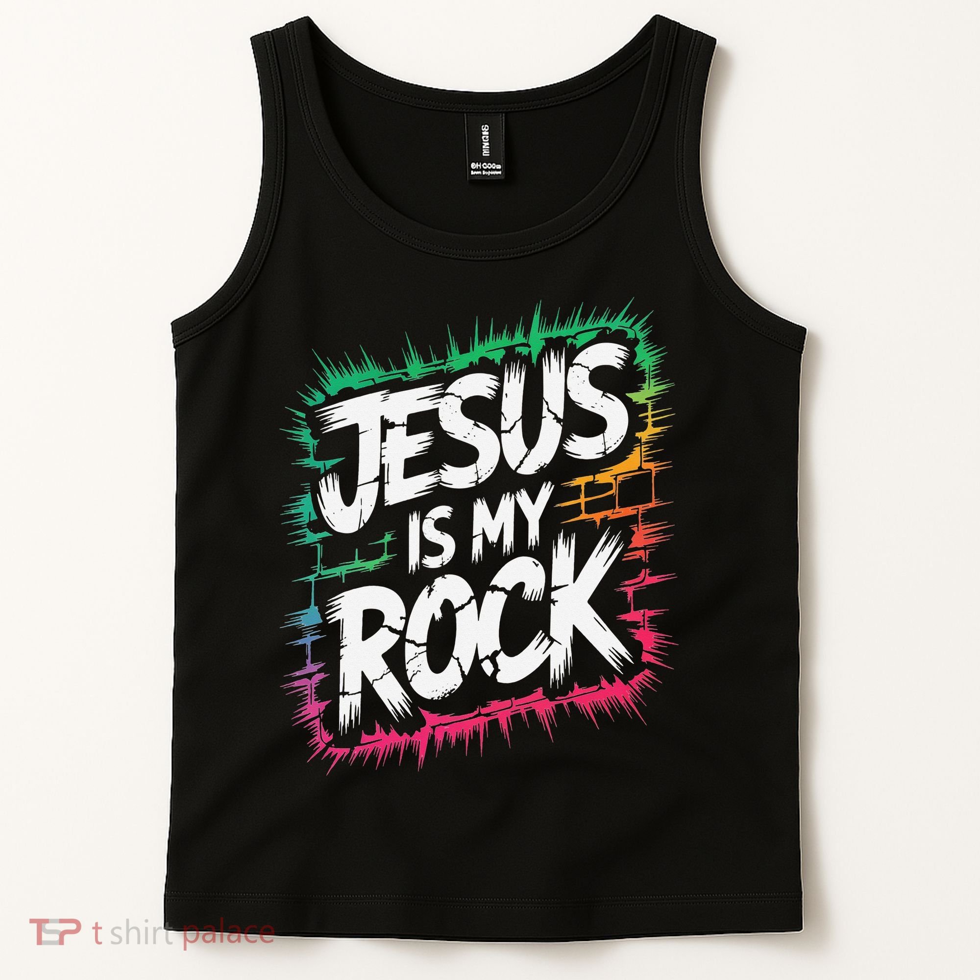 Jesus Is My Rock Biblical Christian Faith Tank Top