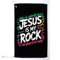 Jesus Is My Rock Biblical Christian Faith Golf Towel thumb 0