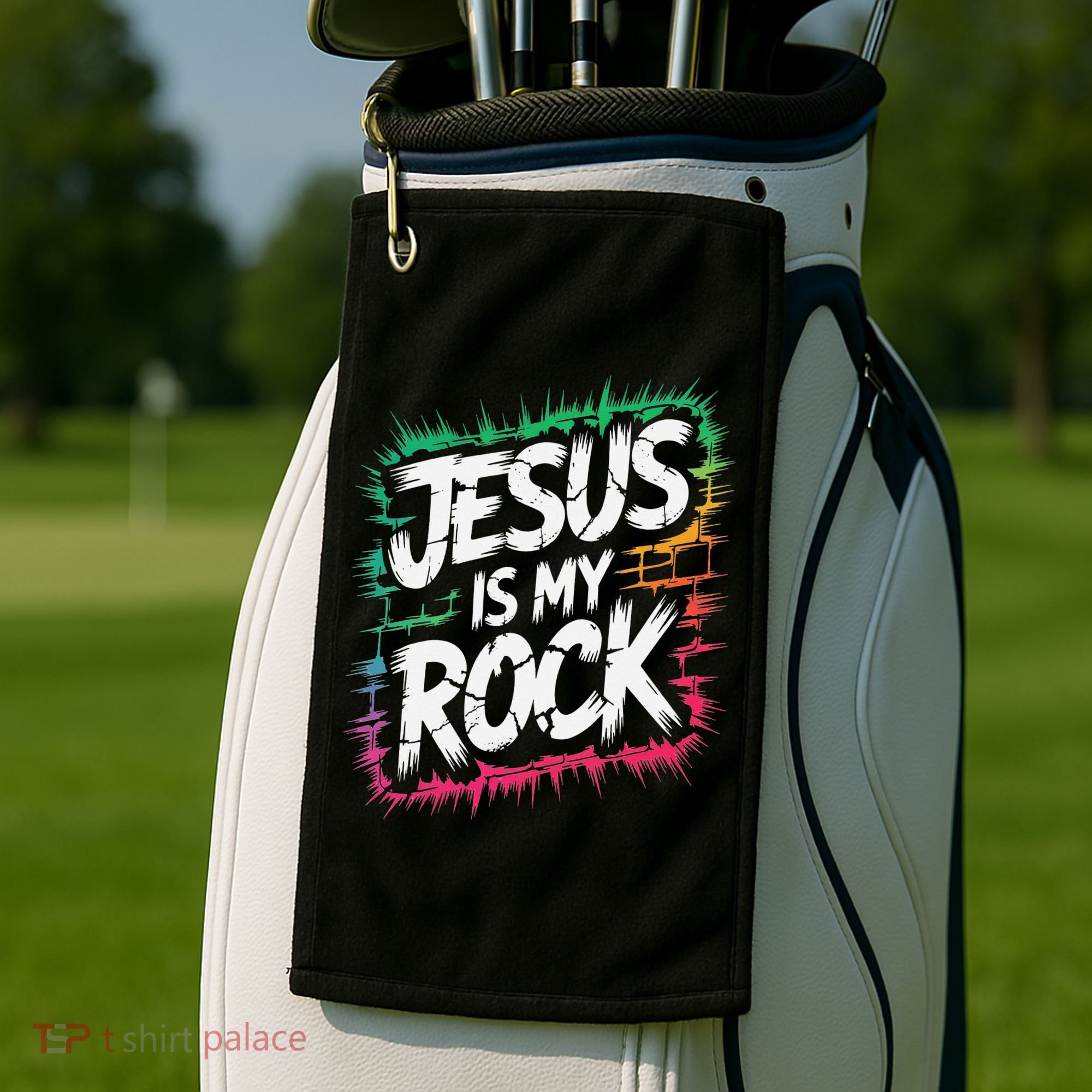 Jesus Is My Rock Biblical Christian Faith Golf Towel
