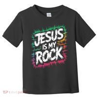 Jesus Is My Rock Biblical Christian Faith Toddler T-Shirt thumb 0