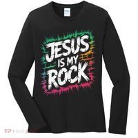 Jesus Is My Rock Biblical Christian Faith Women's Long Sleeve Shirt thumb 0