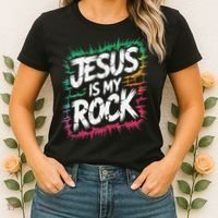 Jesus Is My Rock Biblical Christian Faith Women's T-Shirt thumb 2