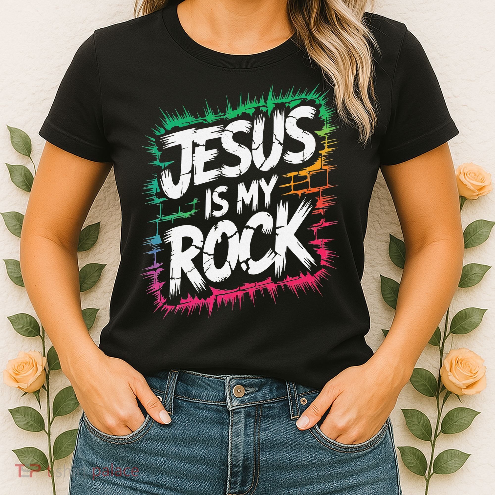 Jesus Is My Rock Biblical Christian Faith Women's T-Shirt