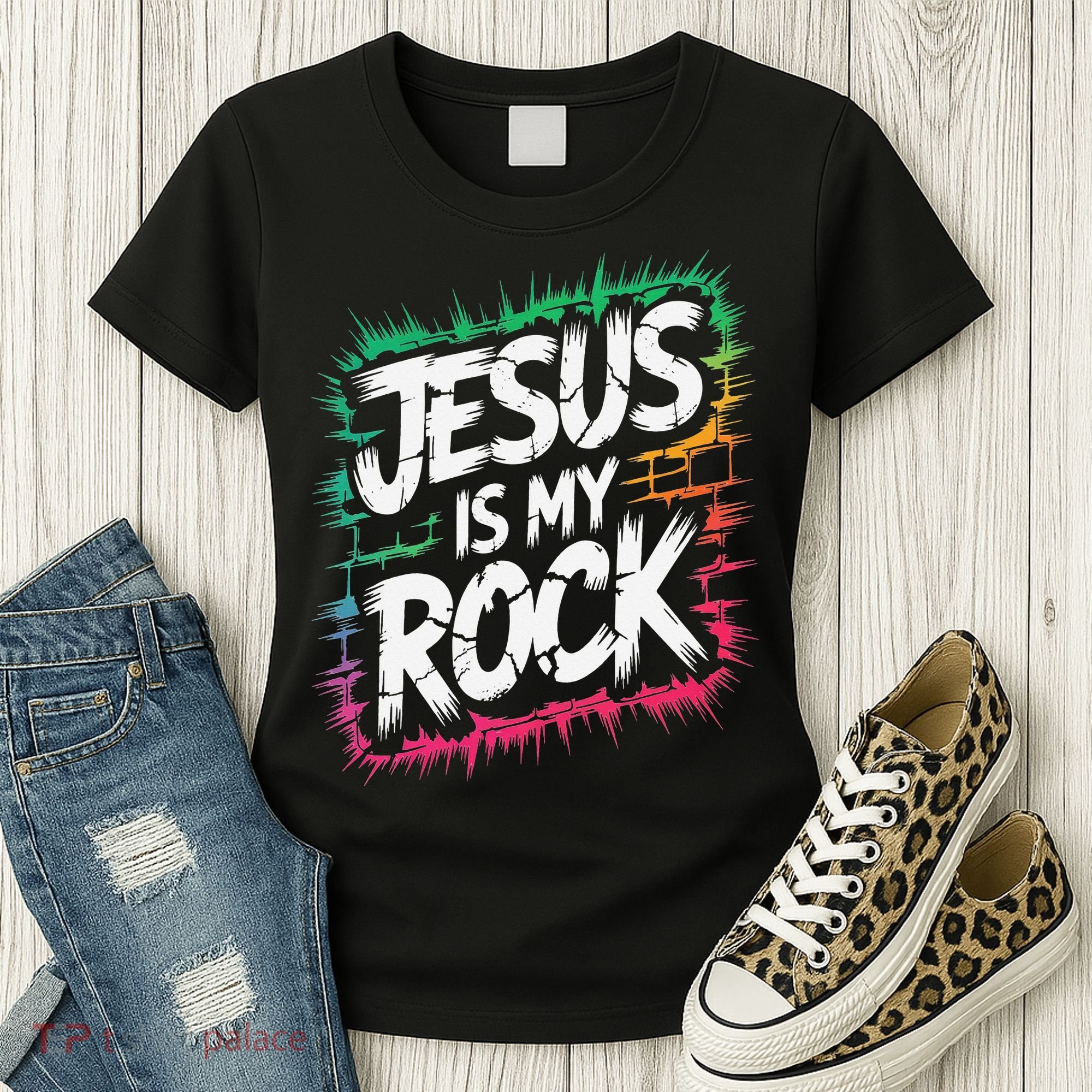 Jesus Is My Rock Biblical Christian Faith Women's T-Shirt