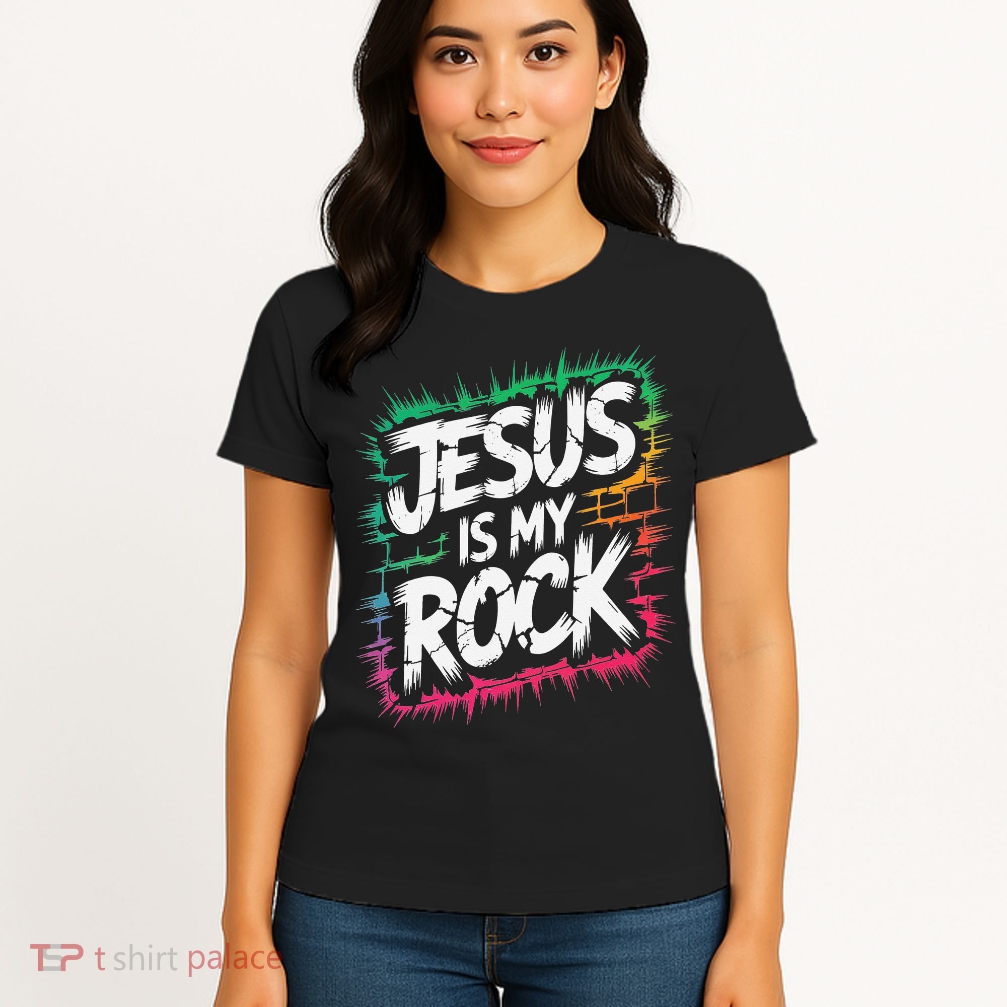 Jesus Is My Rock Biblical Christian Faith Women's T-Shirt