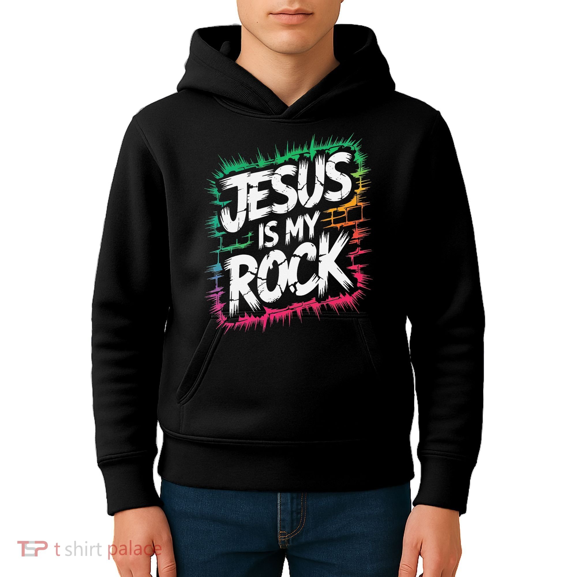 Jesus Is My Rock Biblical Christian Faith Kids Hoodie