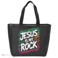 Jesus Is My Rock Biblical Christian Faith Tote Bag thumb 0
